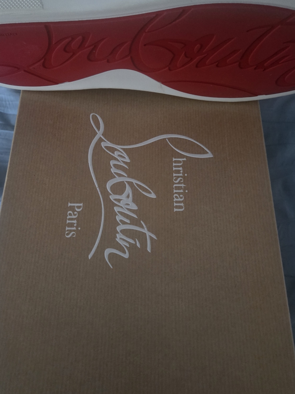 Christian Louboutin Women White Sneakers with Red Sole